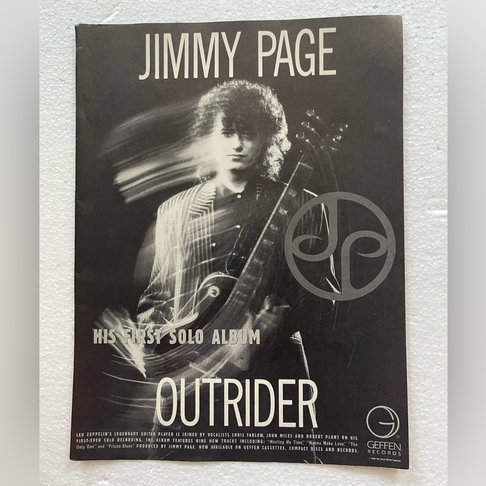 Jimmy Page Outrider Solo Album ad